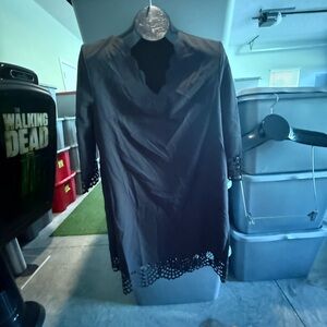 Black Dress with Lace Trim mp71